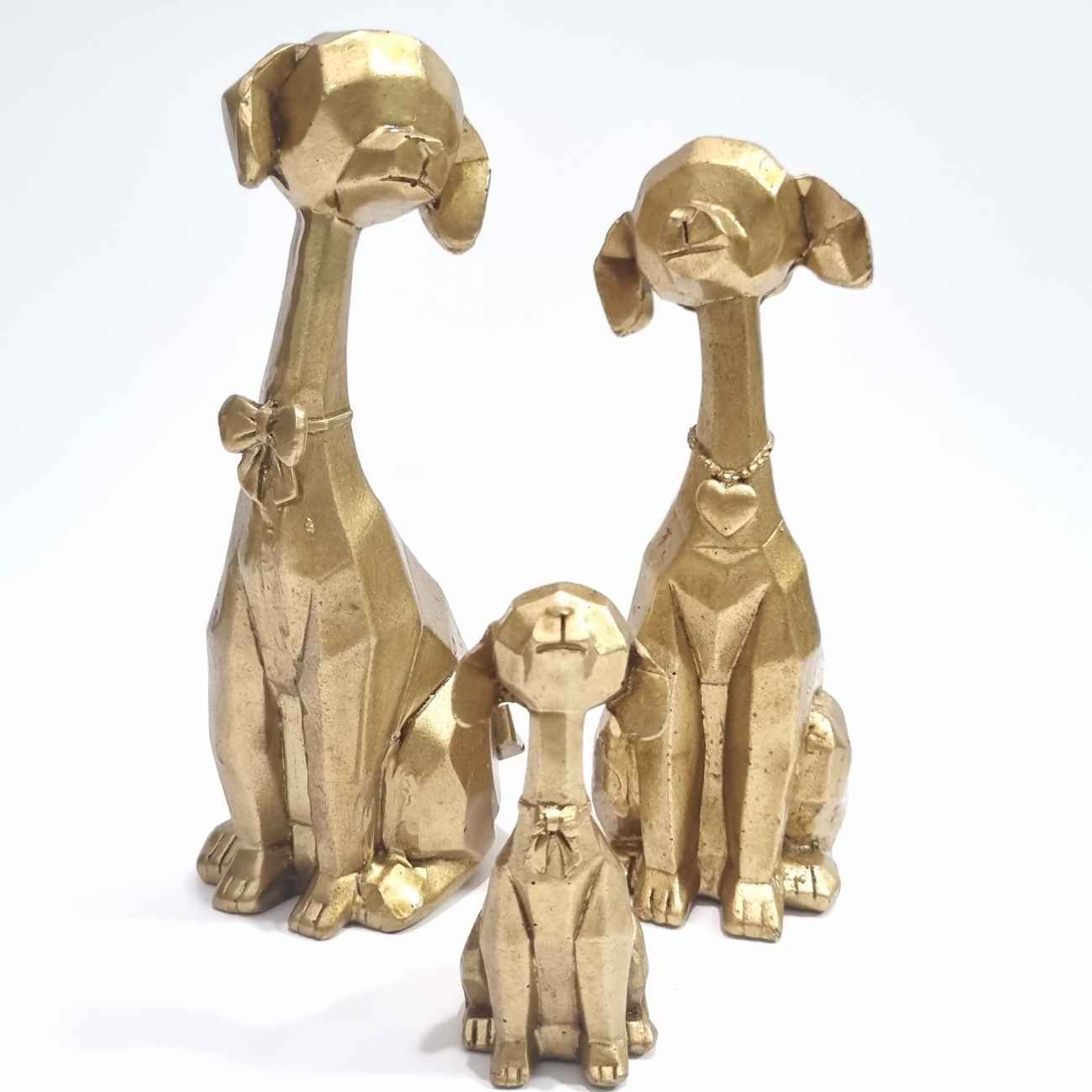 四件套几何立体派猛犸象雕像 – 艺术摆件