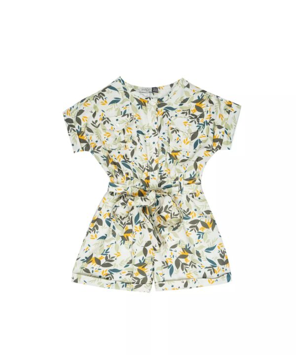 女婴叶子图案连体衣