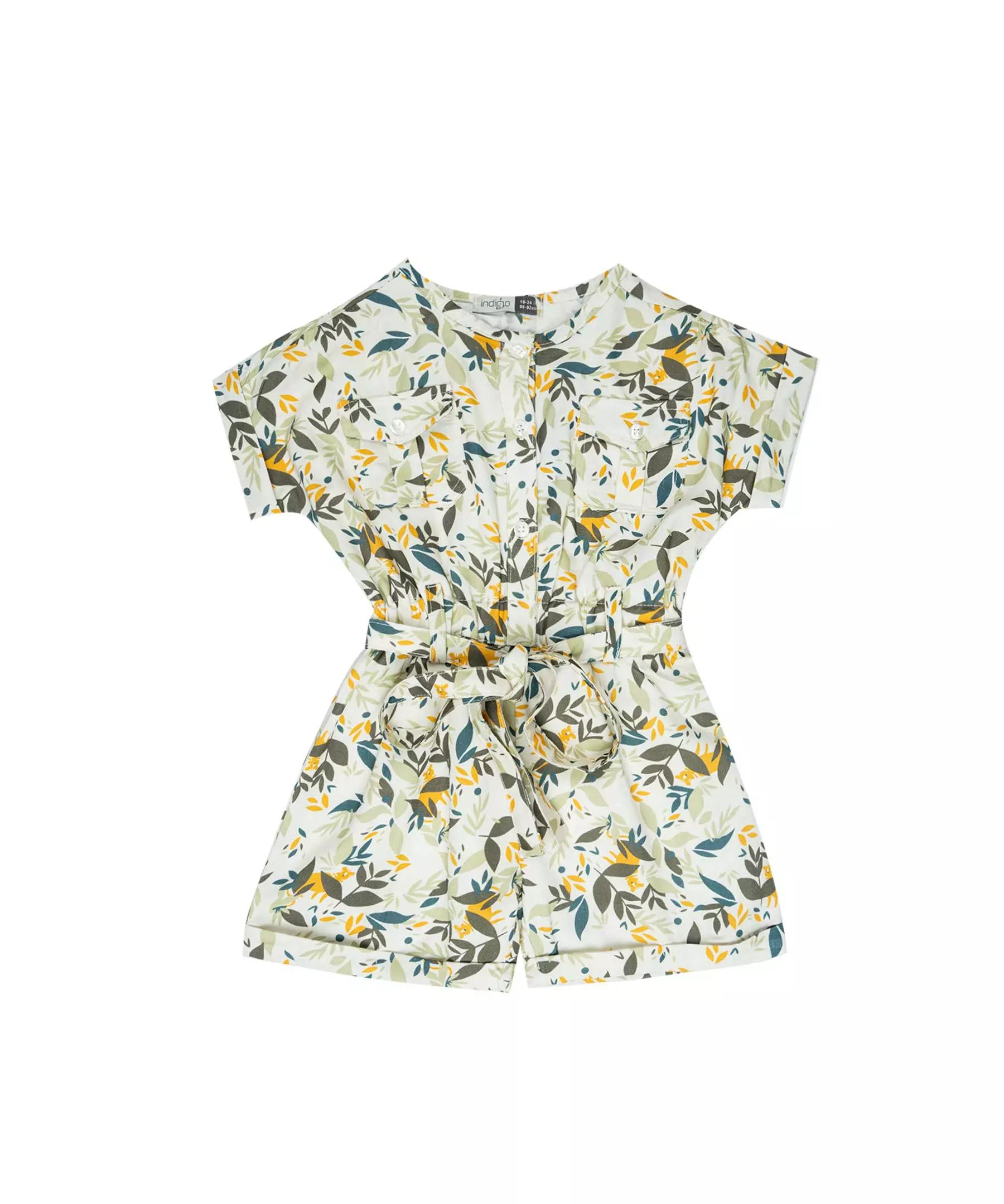 Main image of 女婴叶子图案连体衣