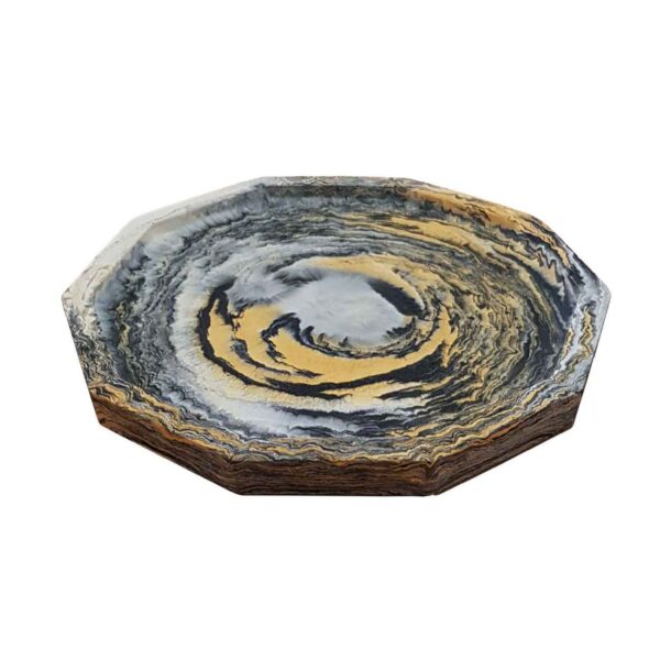 手工混凝土托盘 – 八角形耐用，家居装饰