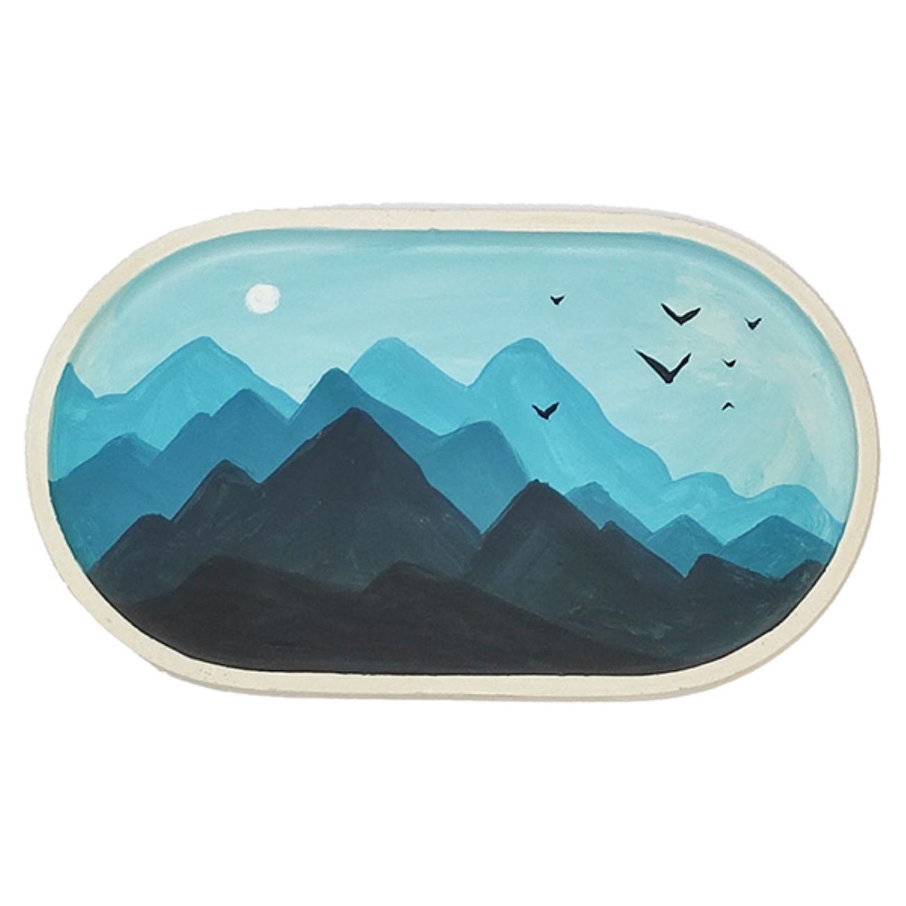 Main image of 手工混凝土托盘 – 绘画山景设计