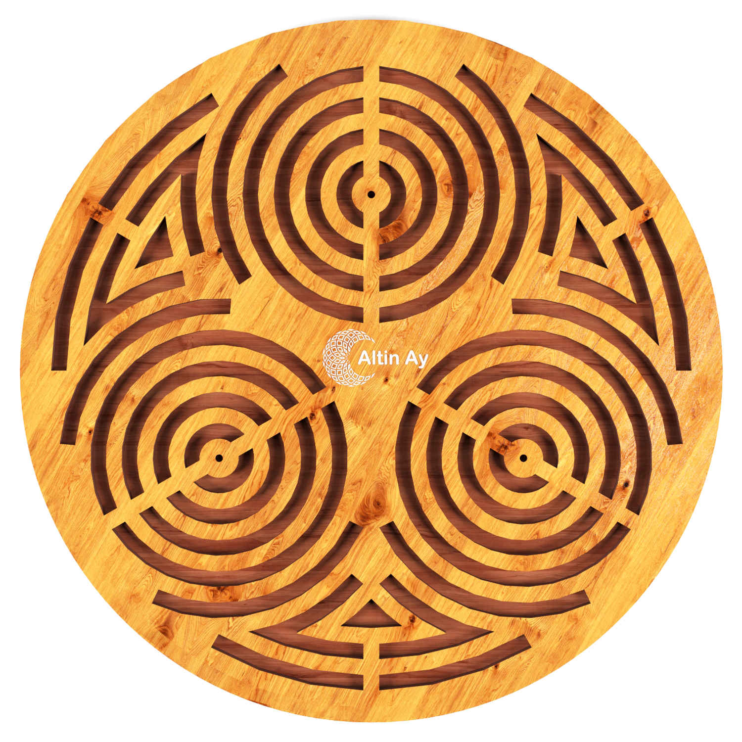手工木质隔热垫 – 迷宫图案,餐桌保护用