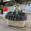 Thumbnail 4: 棋盘格设计手工编织棕榈叶野餐篮