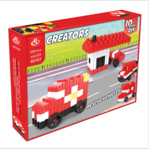 Creators 救援车辆积木 – 10款模型，适合5岁以上，220件