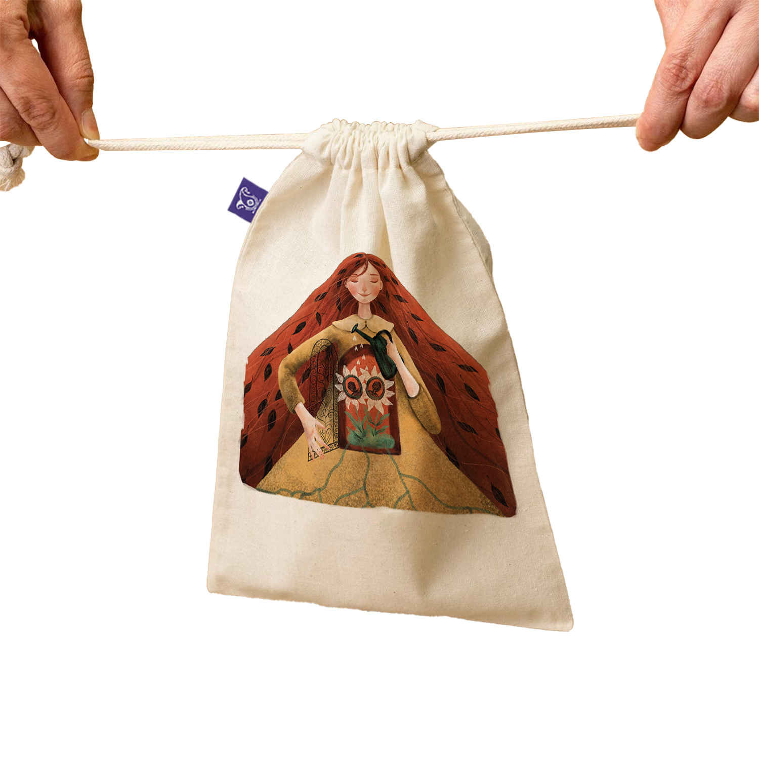 抽绳棉布收纳袋 – 环保可重复使用,适合保持面包新鲜