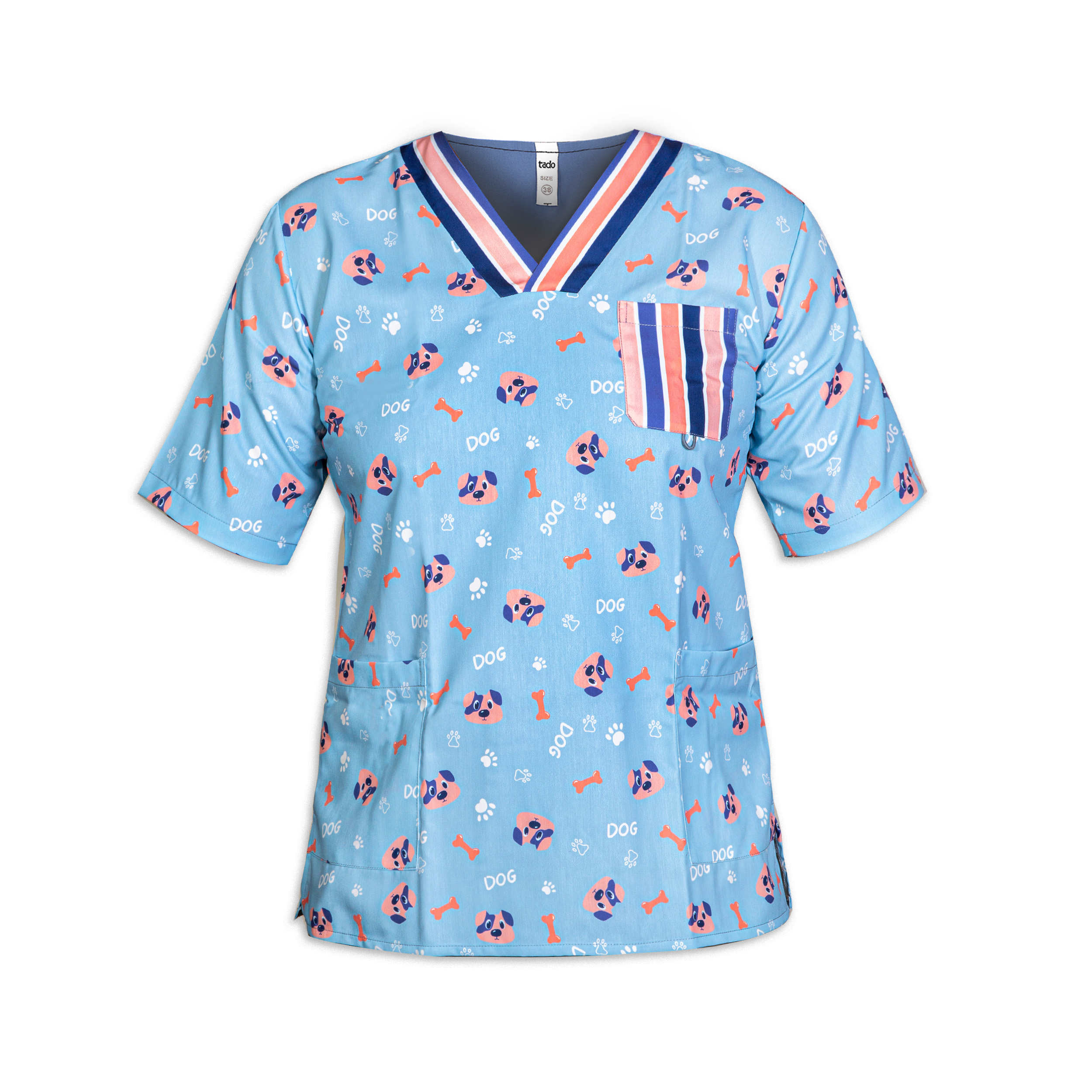 Main image of 男士V领兽医工作服上衣——舒适与现代