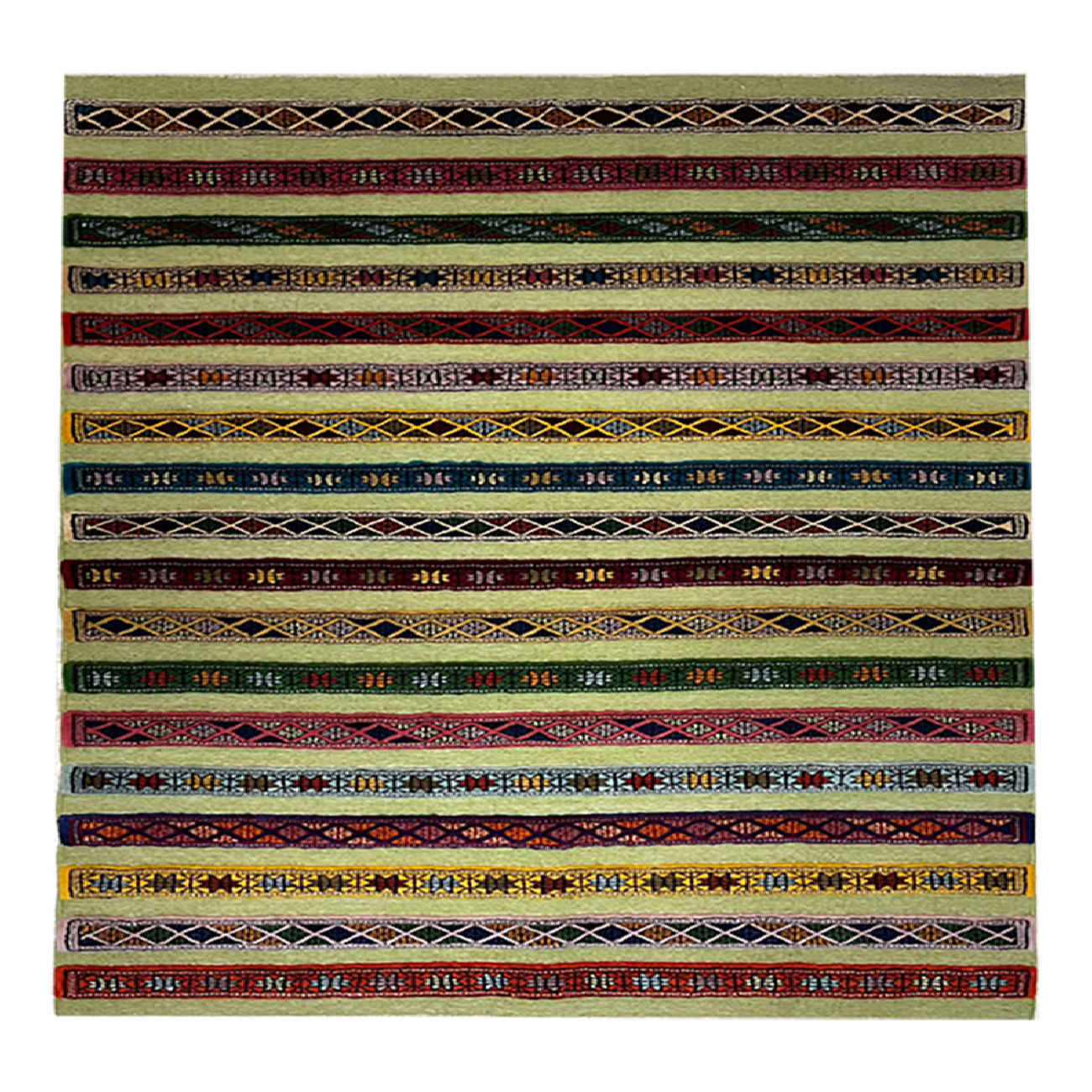 Main image of 原创波斯羊毛基利姆地毯 手工编织于戈勒斯坦 条纹