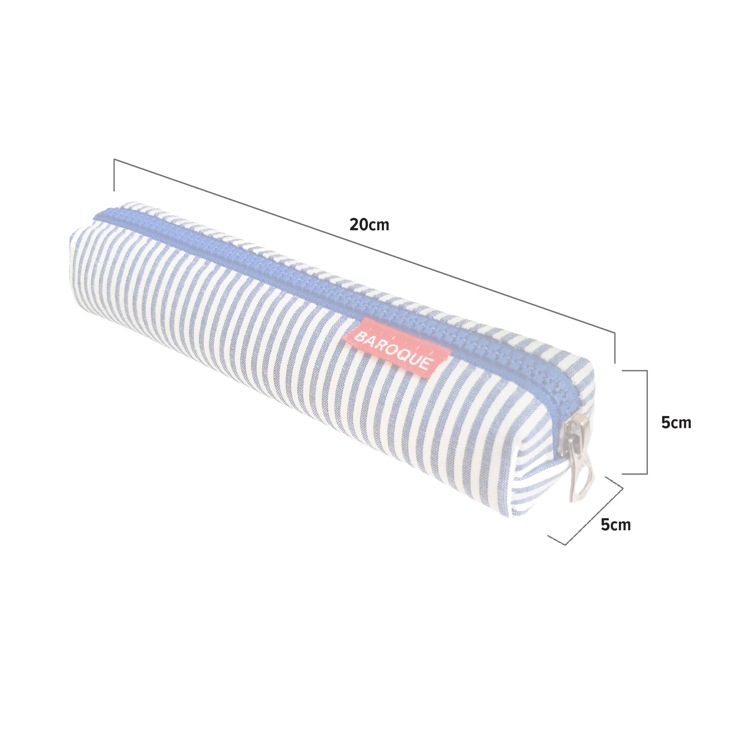 条纹拉链笔袋 – 小号