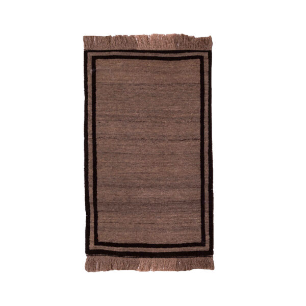 波斯加贝羊毛地毯 手工编织于法尔斯 有边框 棕色