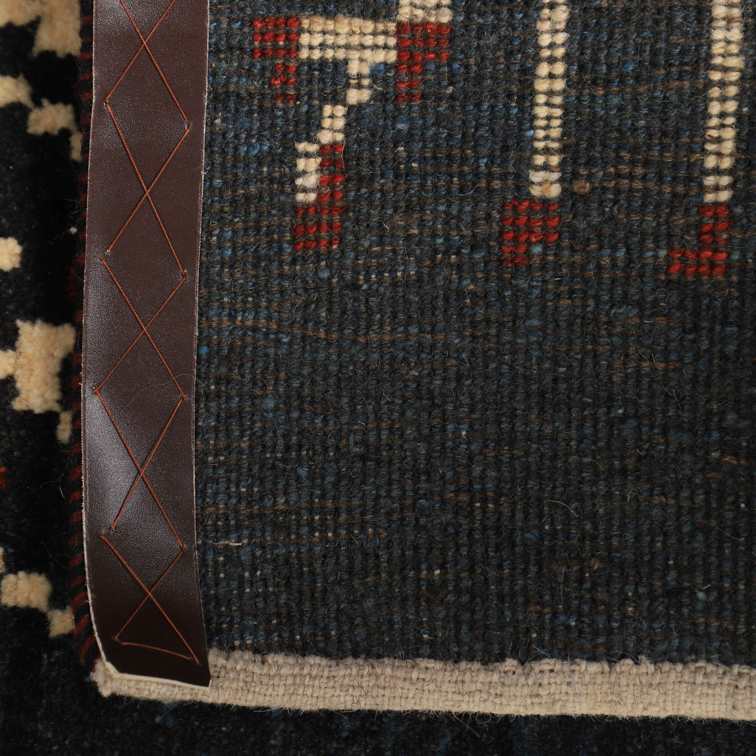 波斯加贝羊毛地毯 手工编织于法尔斯 树木炭灰色图案