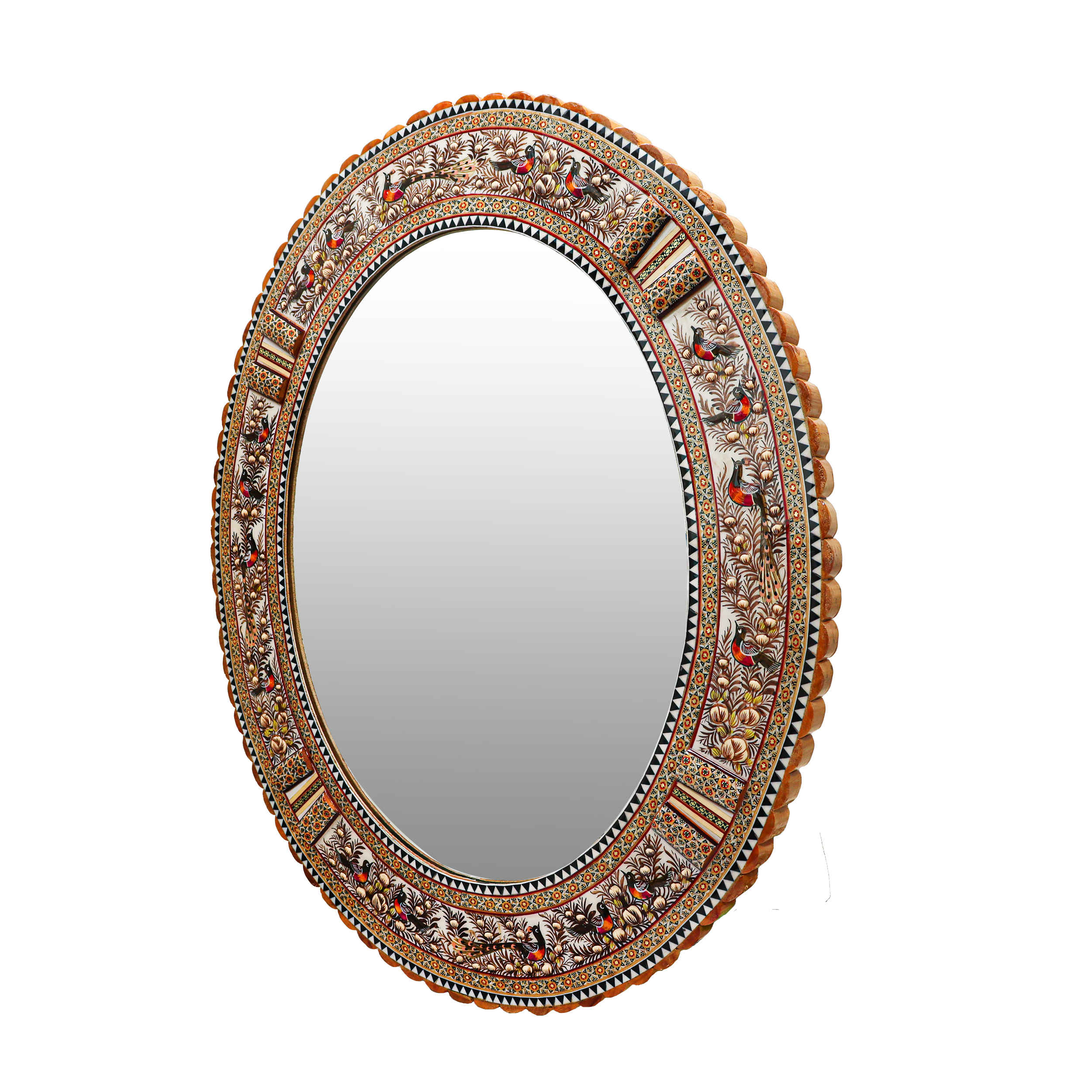 波斯木质镜框 – Khatamkari 浮雕设计