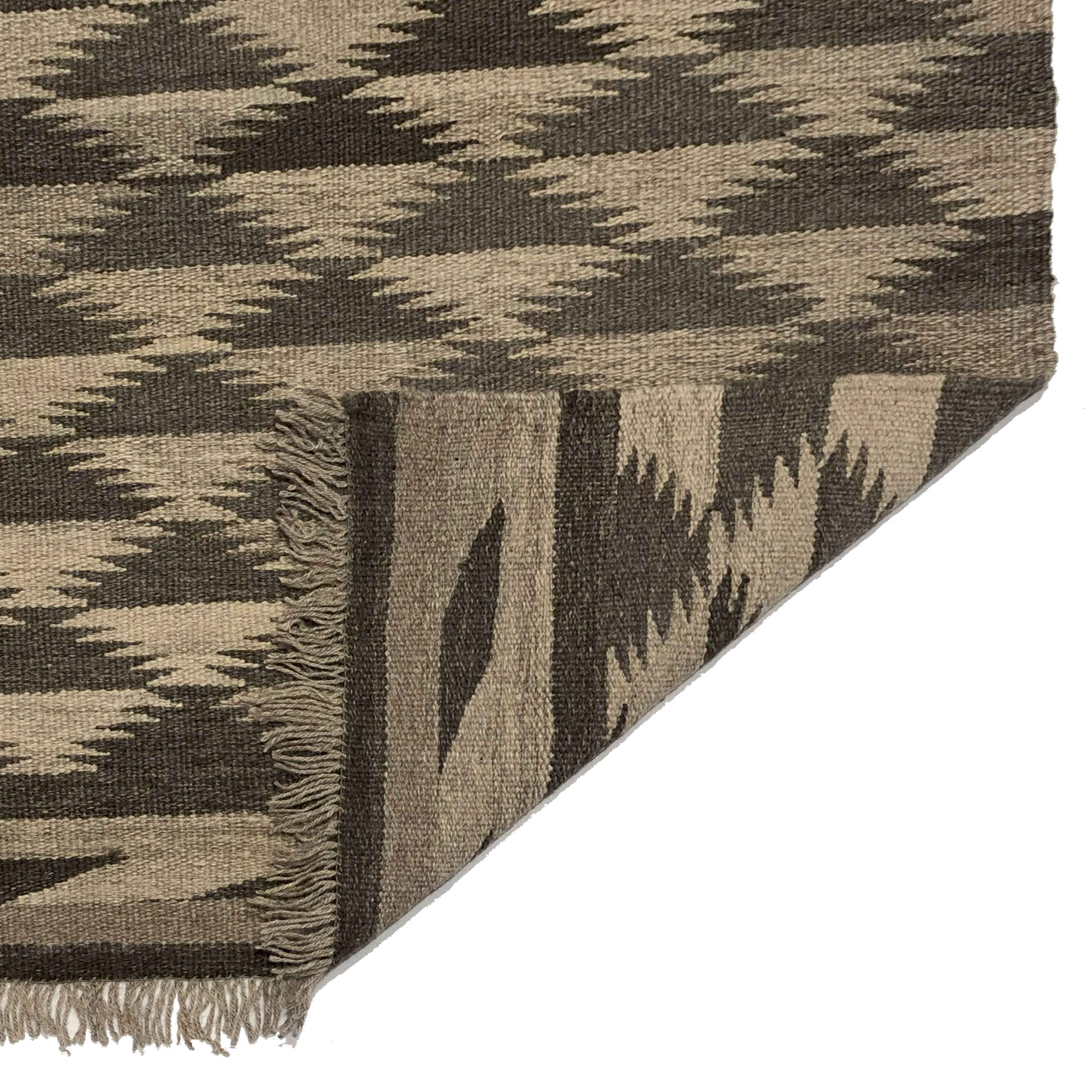 波斯羊毛基利姆地毯 手工编织于设拉子 棕色