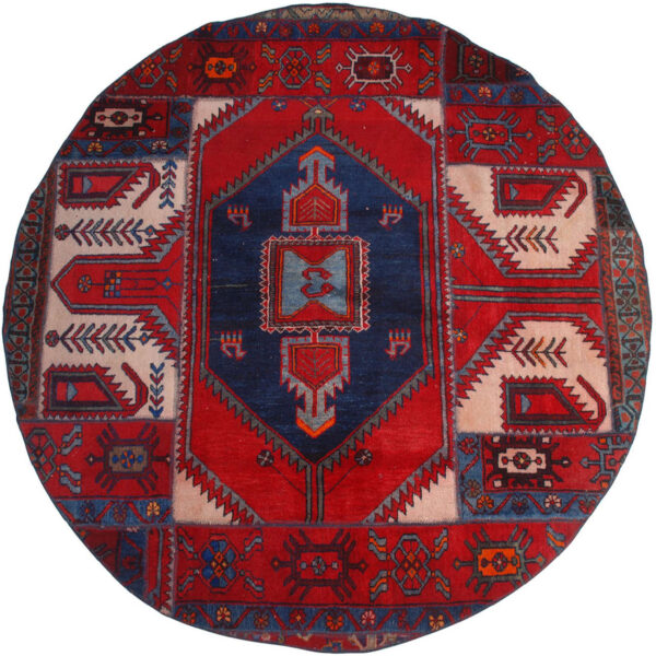 复古波斯手工打结拼布地毯 红色