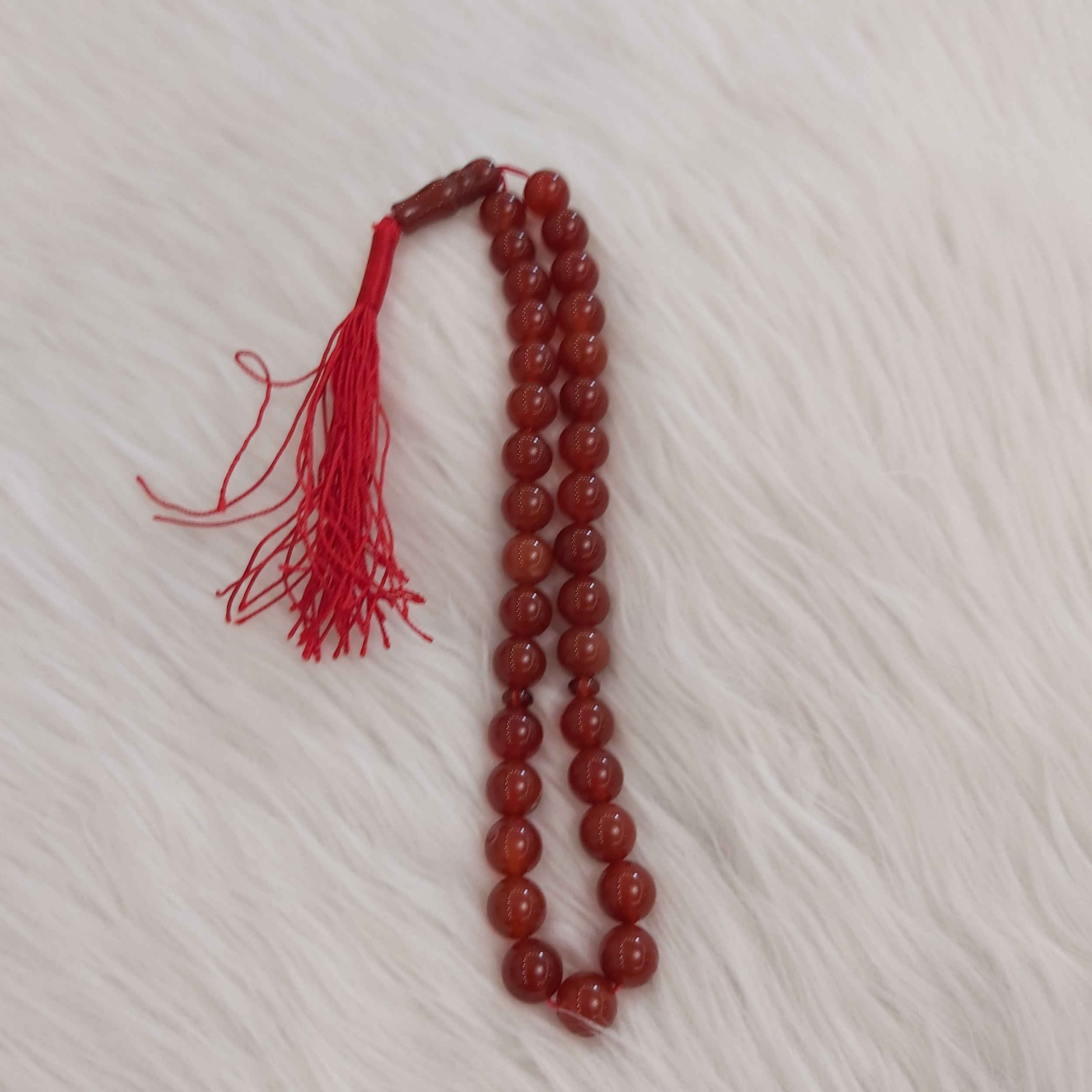 Main image of 伊斯兰玛瑙念珠 Sorkh —— 33颗祈祷珠 Tasbih