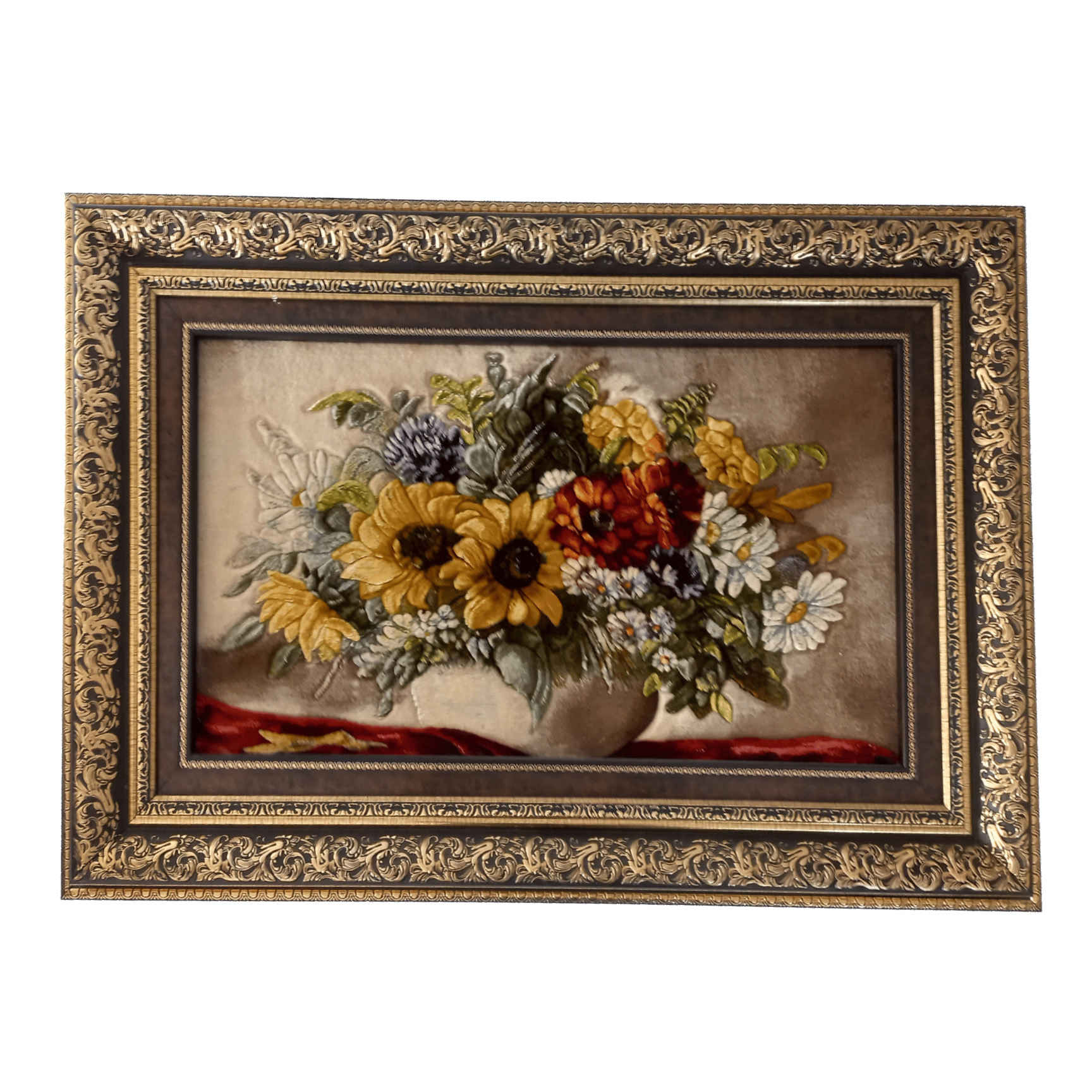 Main image of 手工结波斯挂毯 – 向日葵图案