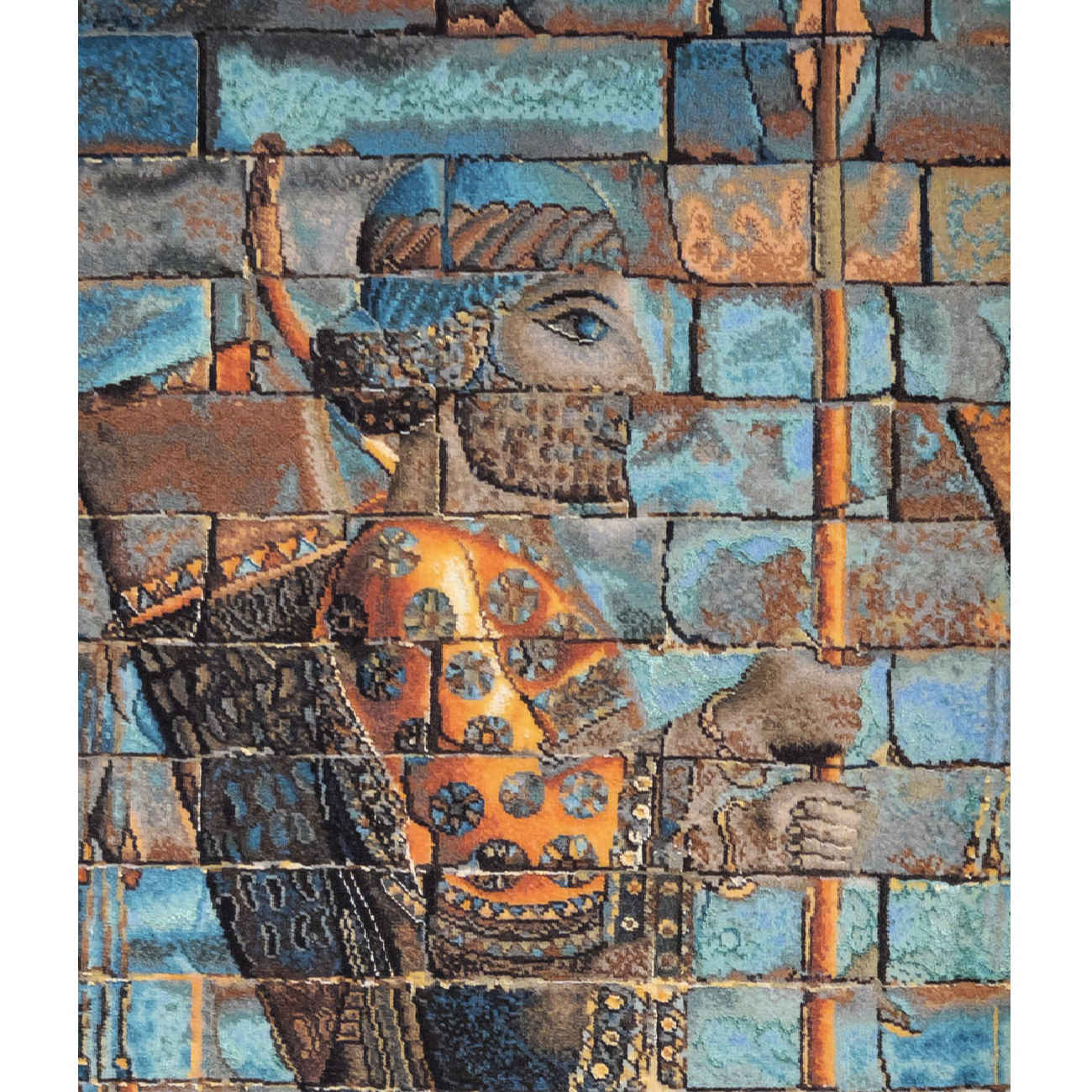 手工结波斯挂毯 – 塔布里兹,波斯波利斯士兵图案