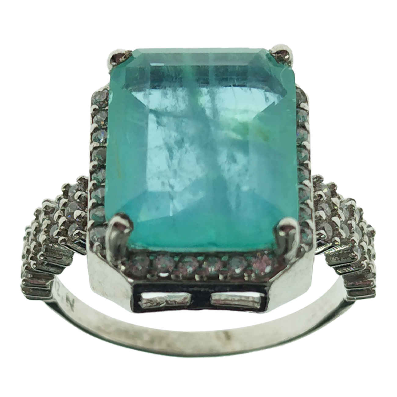 Main image of 女士蓝水晶纯银戒指