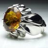 Thumbnail 4: 波斯男士黄水晶纯银戒指——Dara款