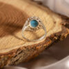 Thumbnail 4: 女士手工绿松石纯银戒指
