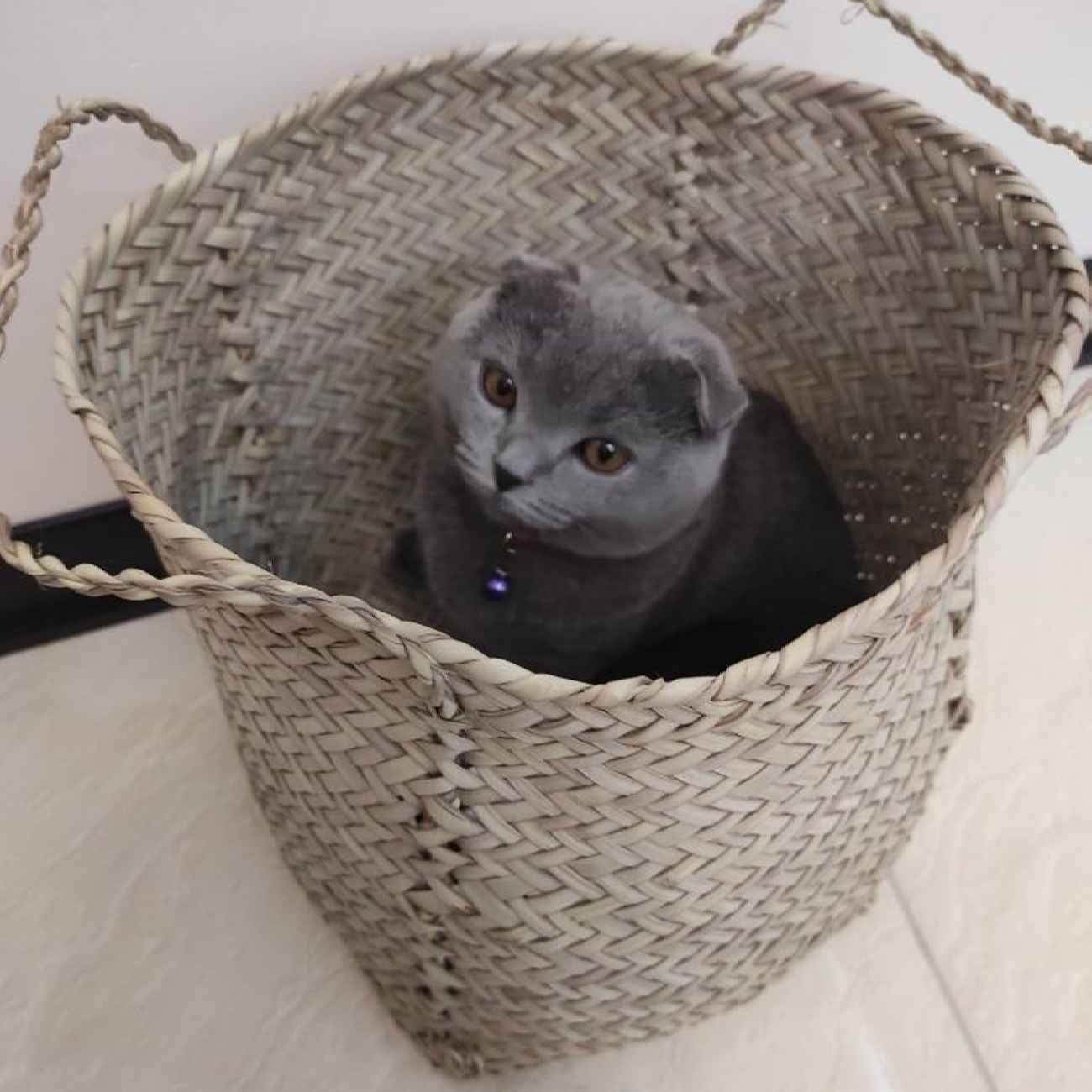 波斯手工编织棕榈叶收纳篮(三件套)