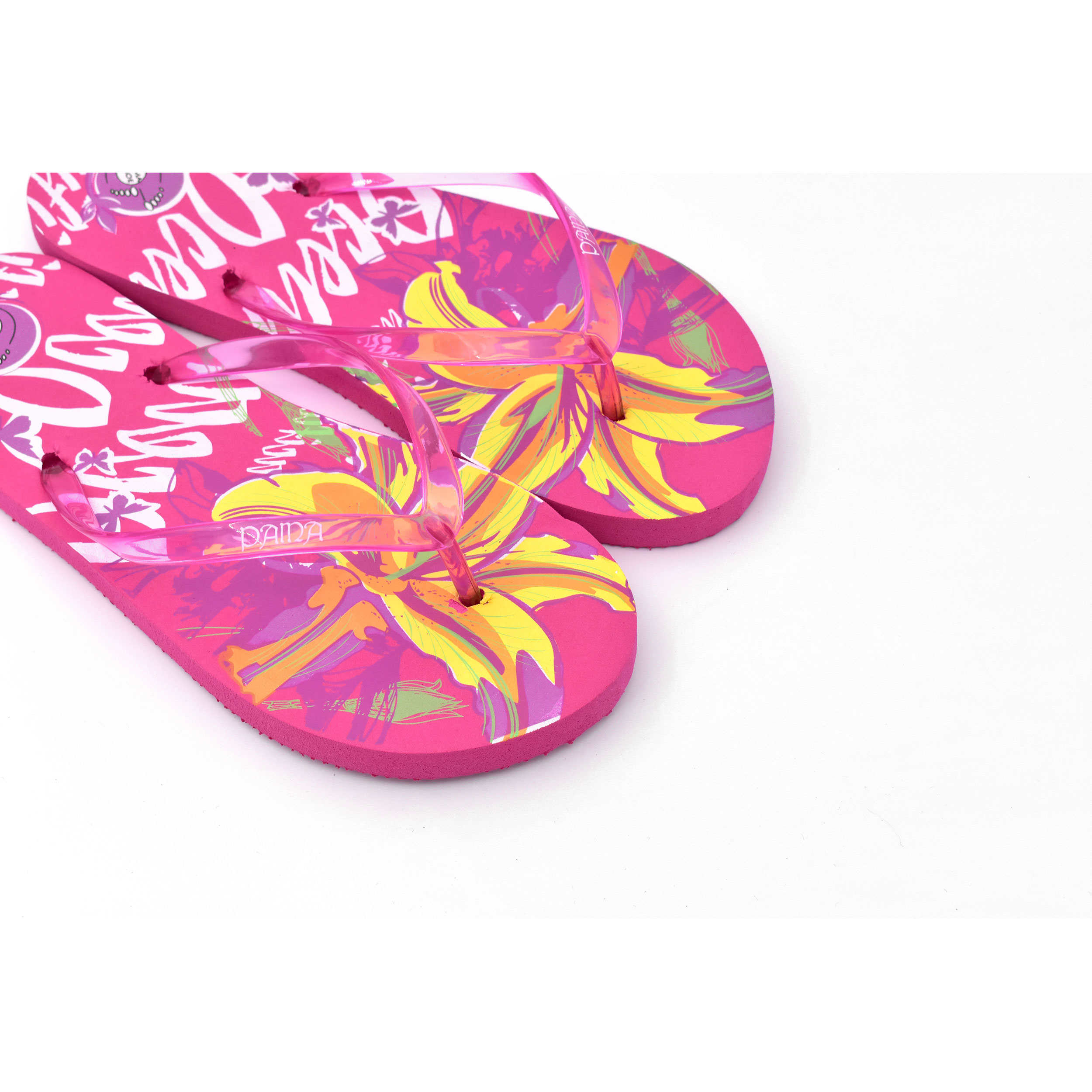 女士粉色毛绒夹脚拖鞋