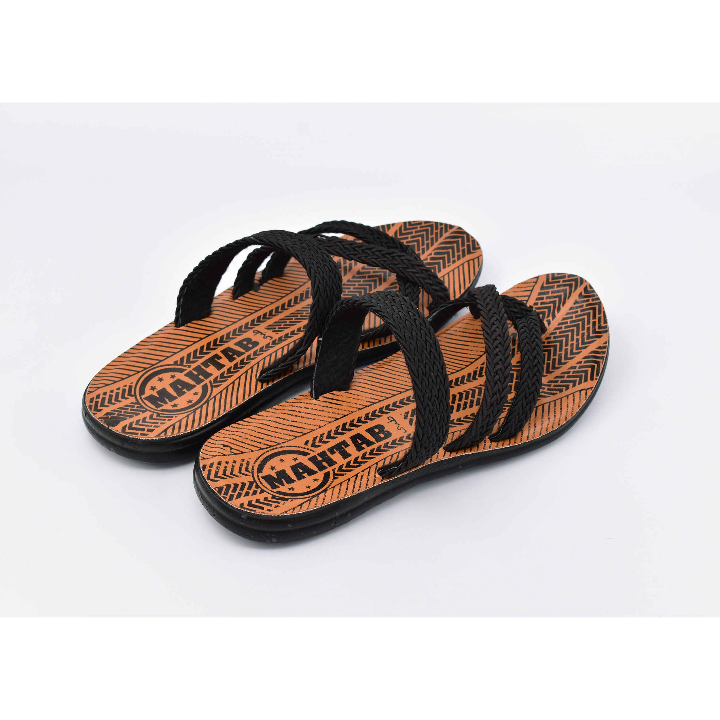 男士沙滩夹脚拖鞋——防滑橙色