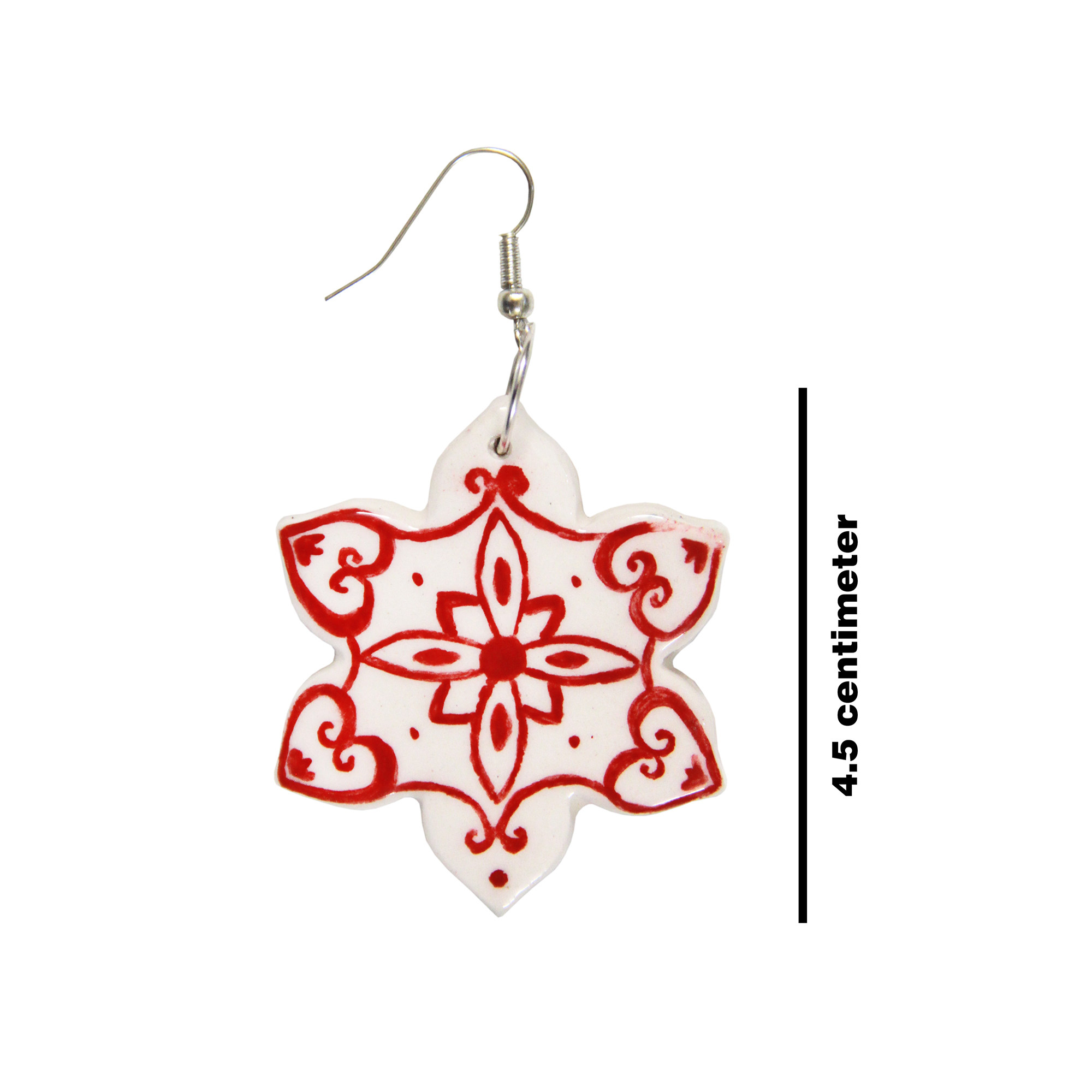 女士陶瓷耳环 – 传统花卉款