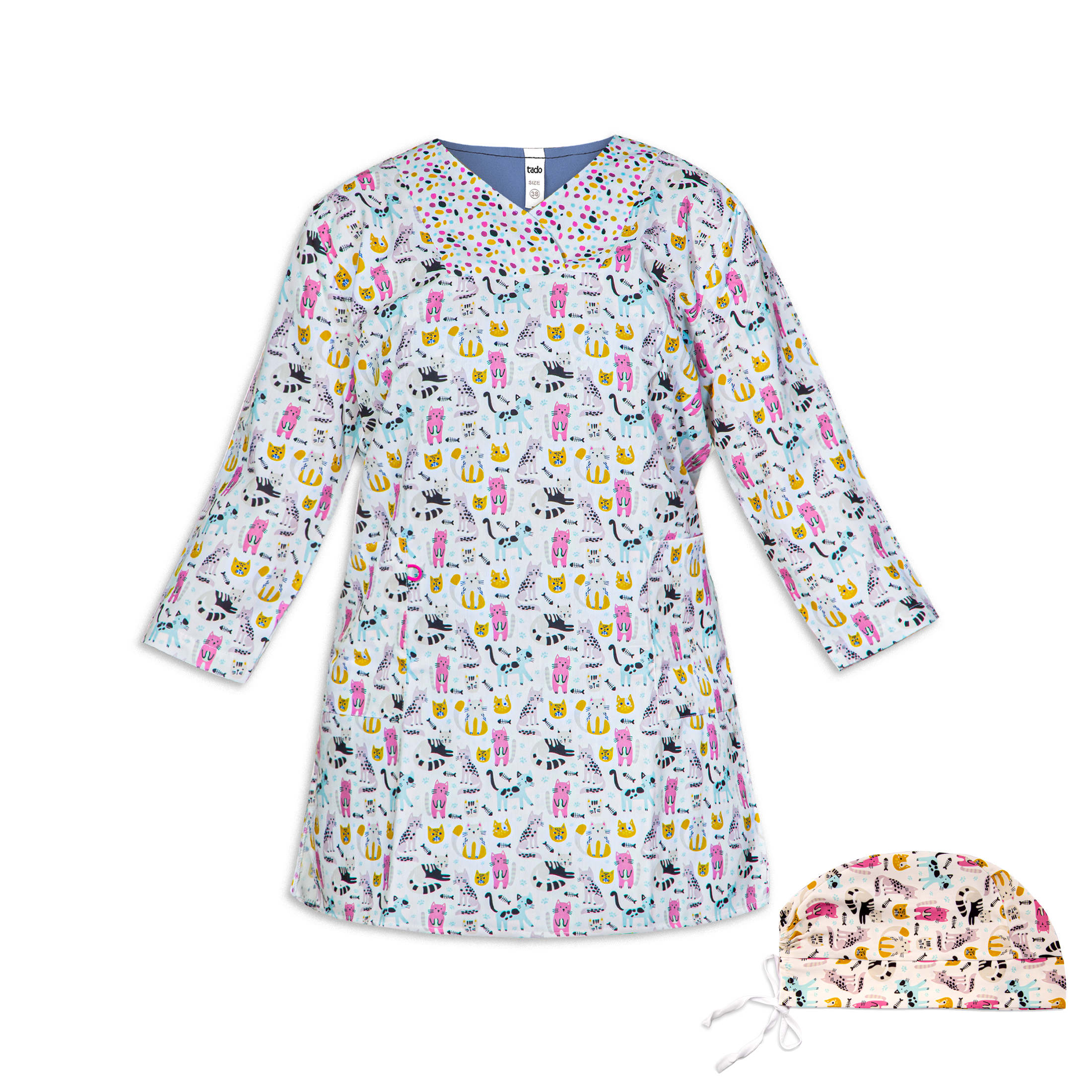 Main image of 女士V领兽医工作服套装——经典与舒适