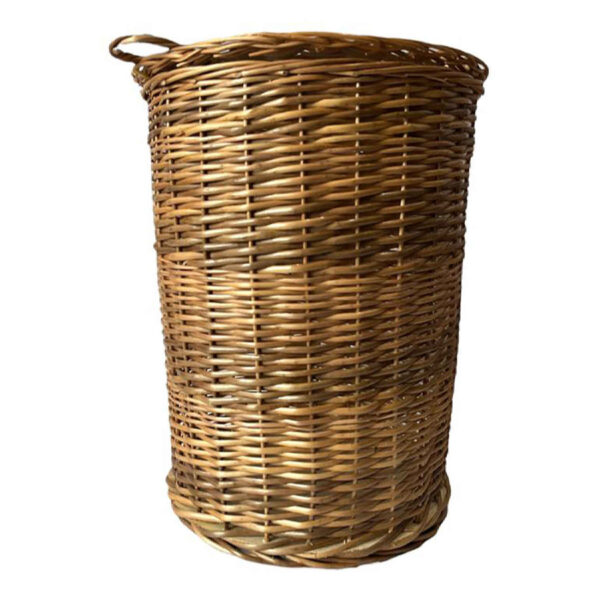 洗衣用带盖手工编织柳条篮