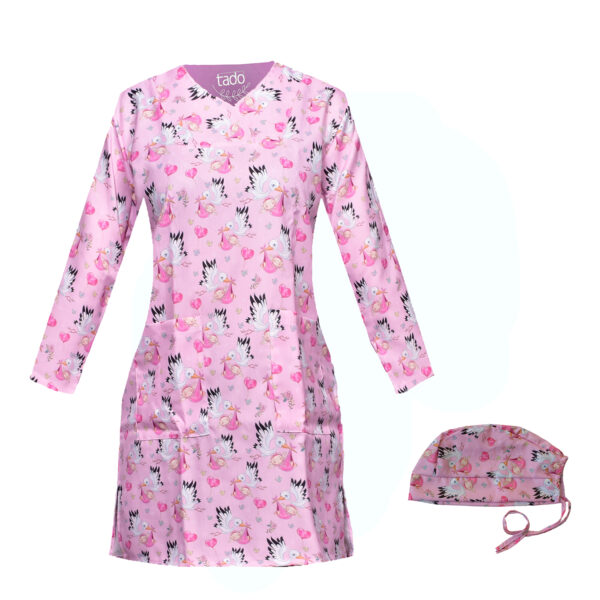 女士妇产科工作服套装——帽子+三口袋 · 专业与实用