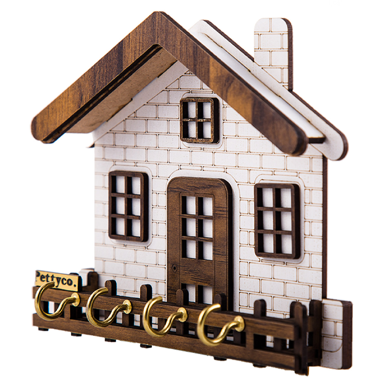 Main image of 4钩墙面钥匙挂架 – 小屋设计