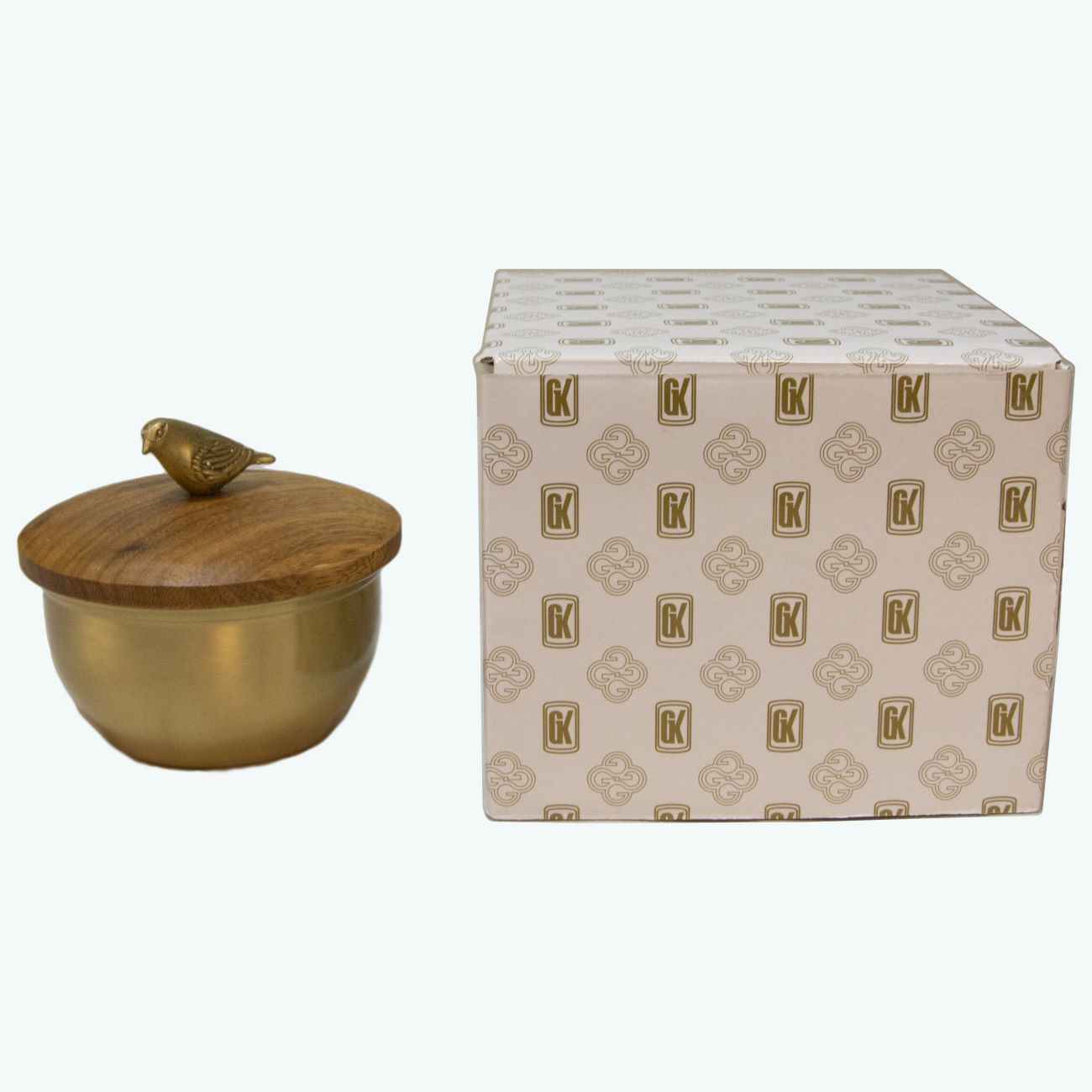 黄铜糖碗带盖 – 鸟形设计