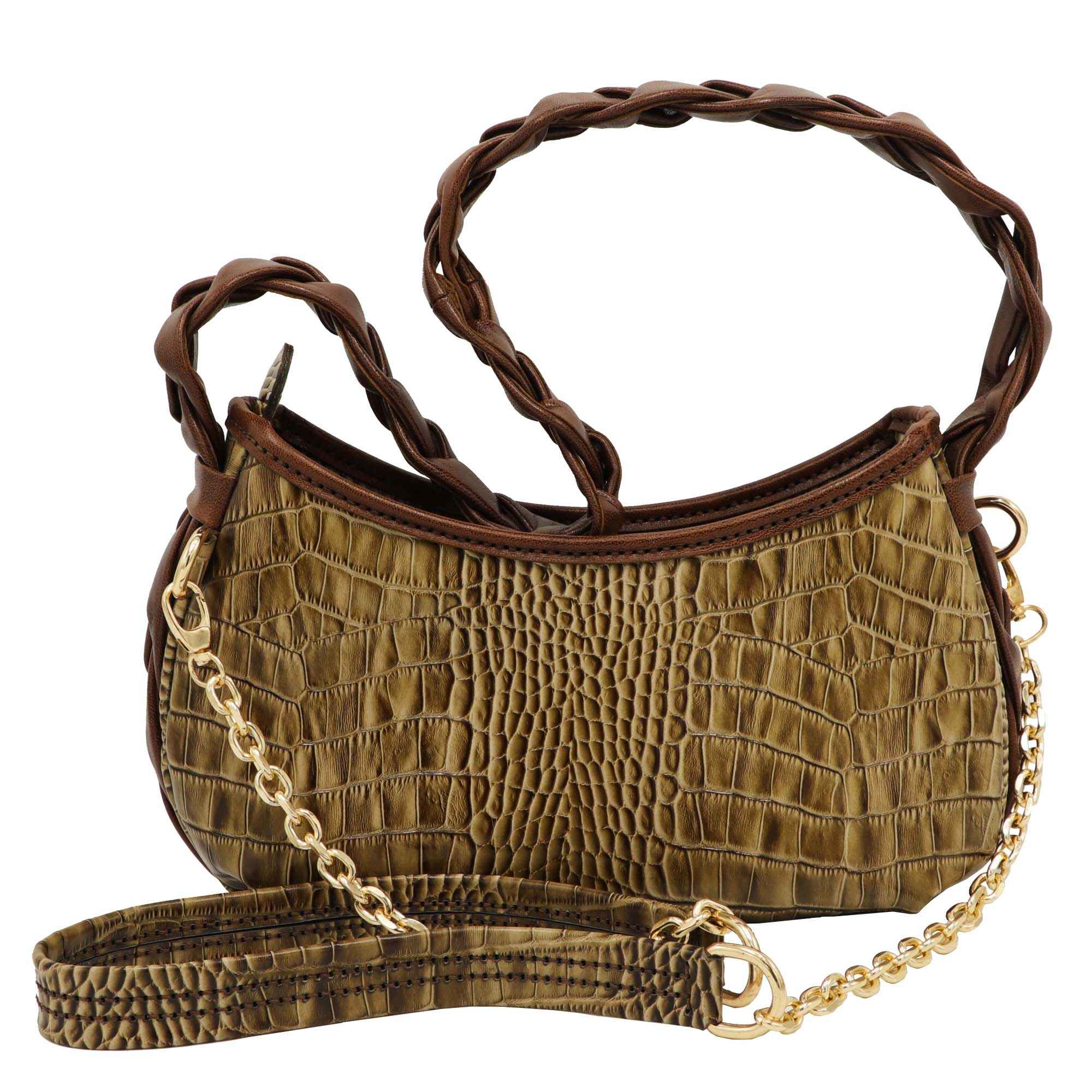 Main image of 手工棕色皮革斜挎包 – Gina款