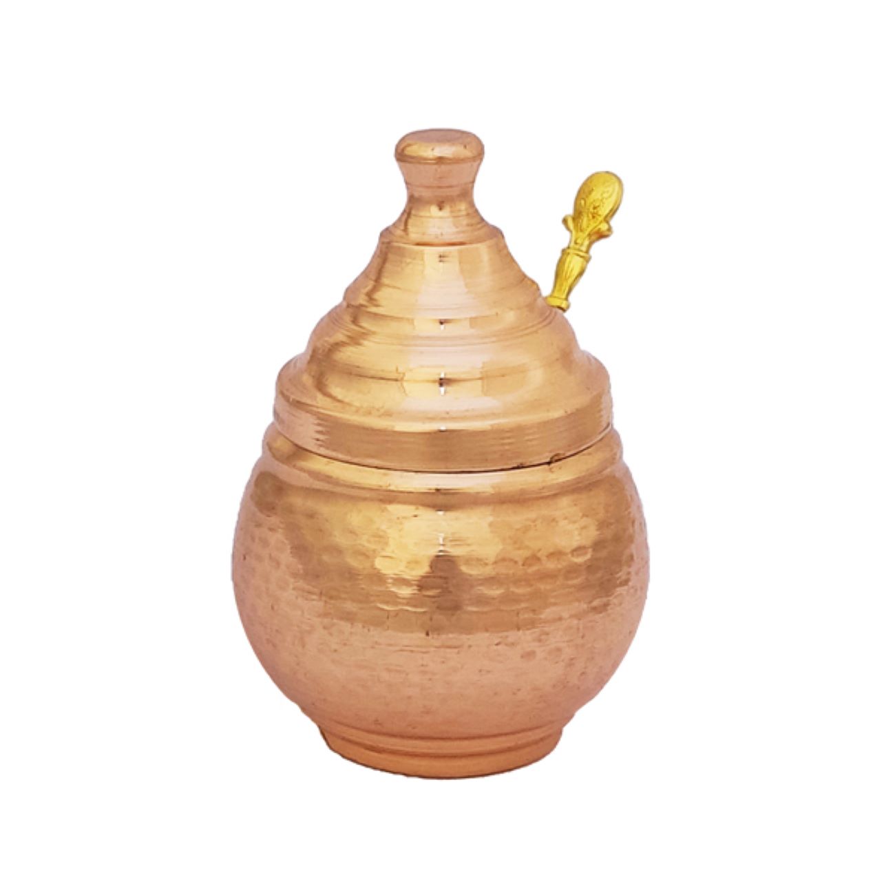 Main image of 波斯铜储物罐 – 手工锤制带手柄 厨房收纳理想款