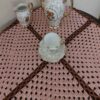 Thumbnail 4: 钩针方形桌布 – 手工编织 浅粉色