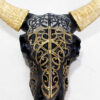 Thumbnail 3: 金角牛头骨雕像 – 西部风格艺术摆件