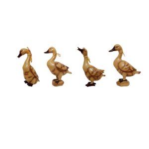 四件套鸭子雕像 – 水禽艺术装饰品