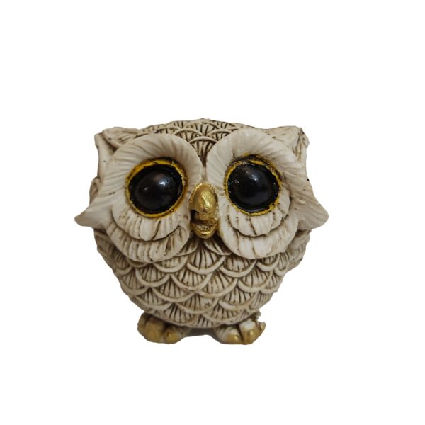 三件套猫头鹰雕像 – 趣味鸟类艺术装饰