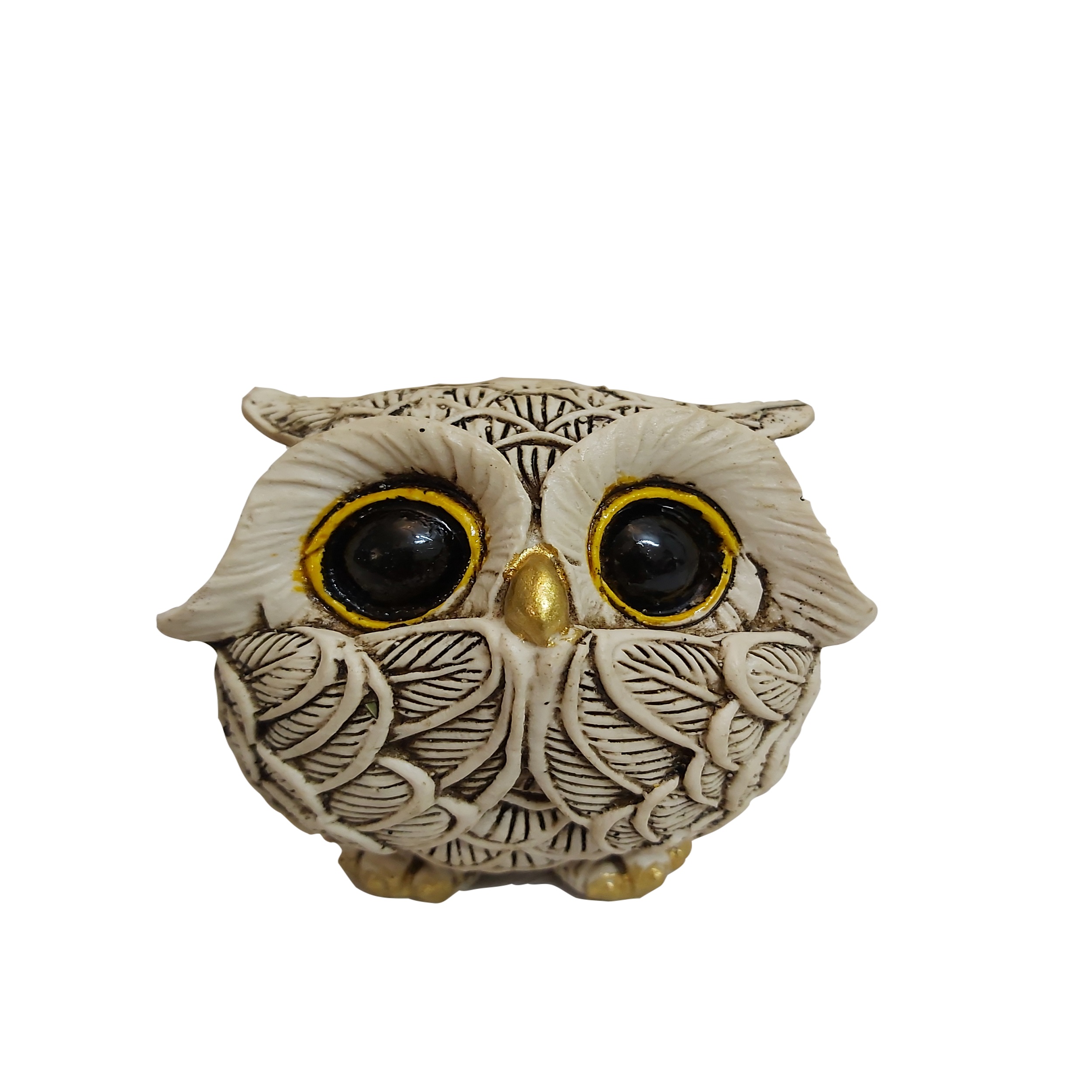 三件套猫头鹰雕像 – 趣味鸟类艺术装饰