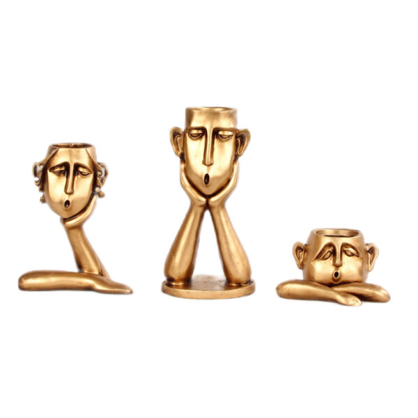 装饰雕塑花瓶 – 人脸造型 3件套