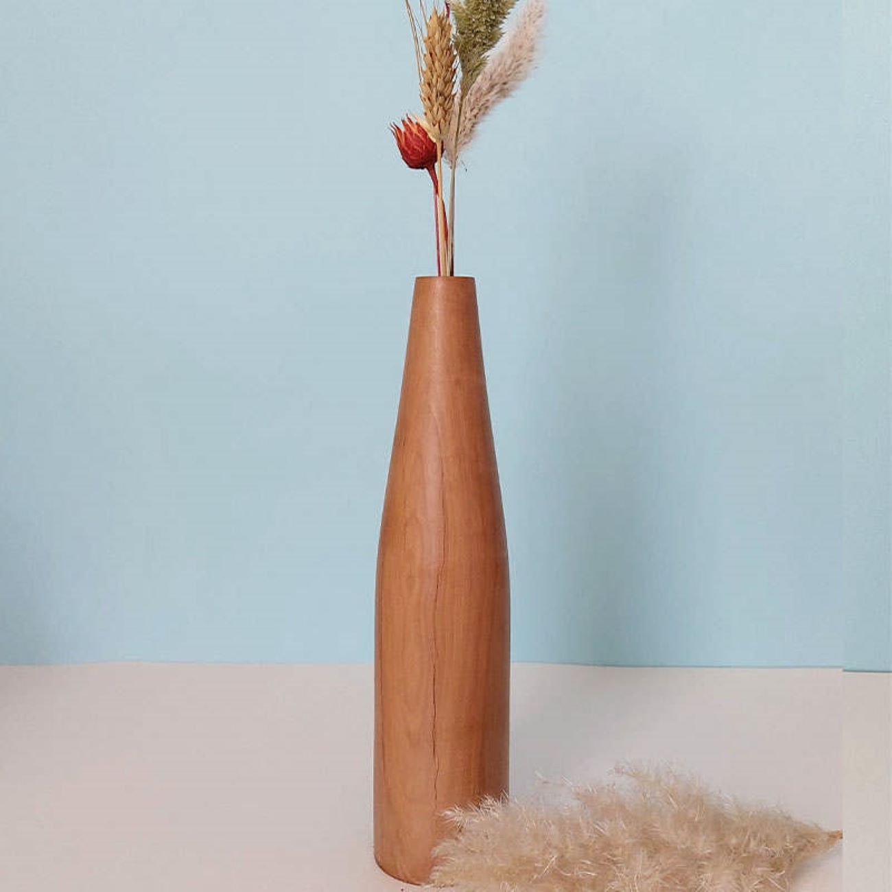 木质迷你花瓶 – 天然实木 手工装饰