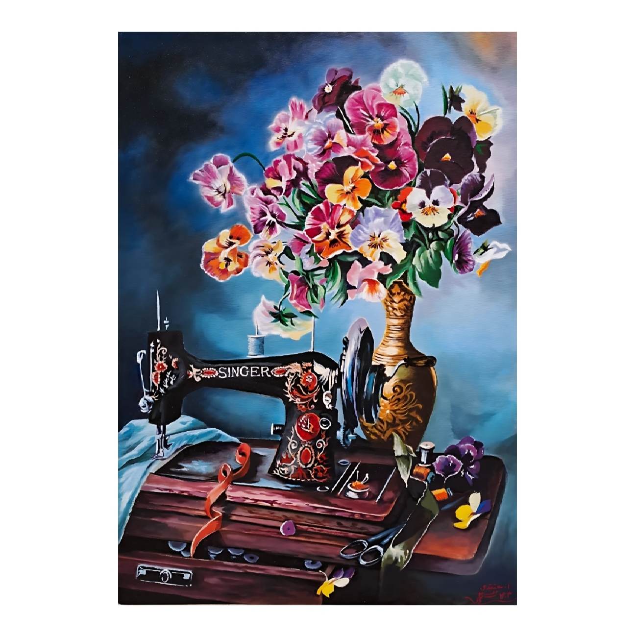 Main image of 原创花卉油画 —— 艾哈迈德·莫塔格赫迪绘制