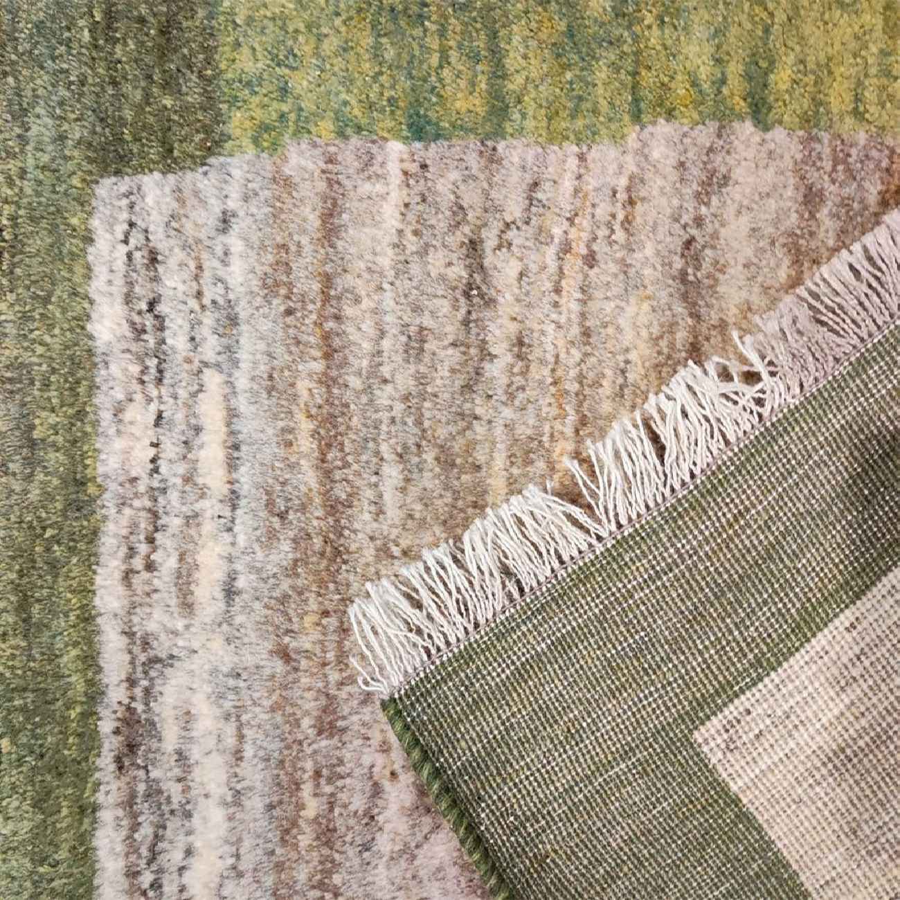 正宗波斯加贝毯羊毛地毯 手工编织 米色边框款