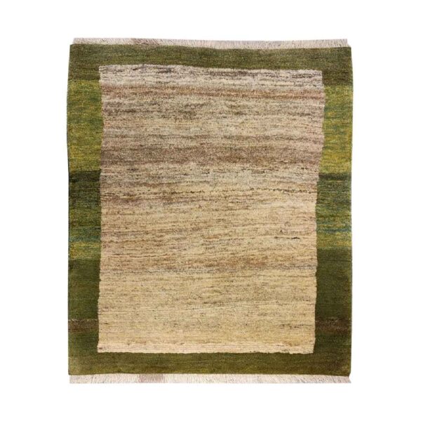 正宗波斯加贝毯羊毛地毯 手工编织 米色边框款