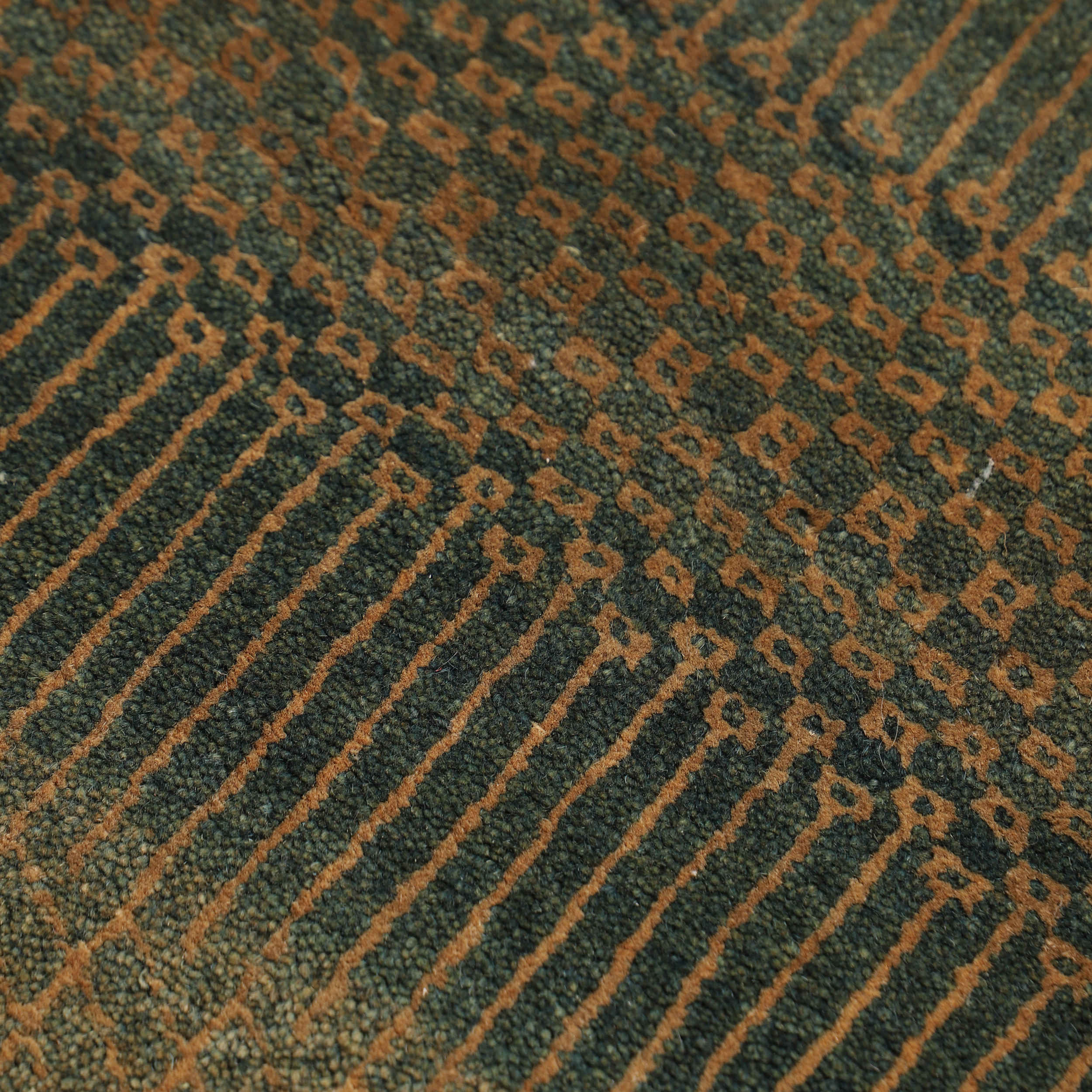 波斯加贝毯羊毛地毯 手工编织于法尔斯 鼠尾草绿色