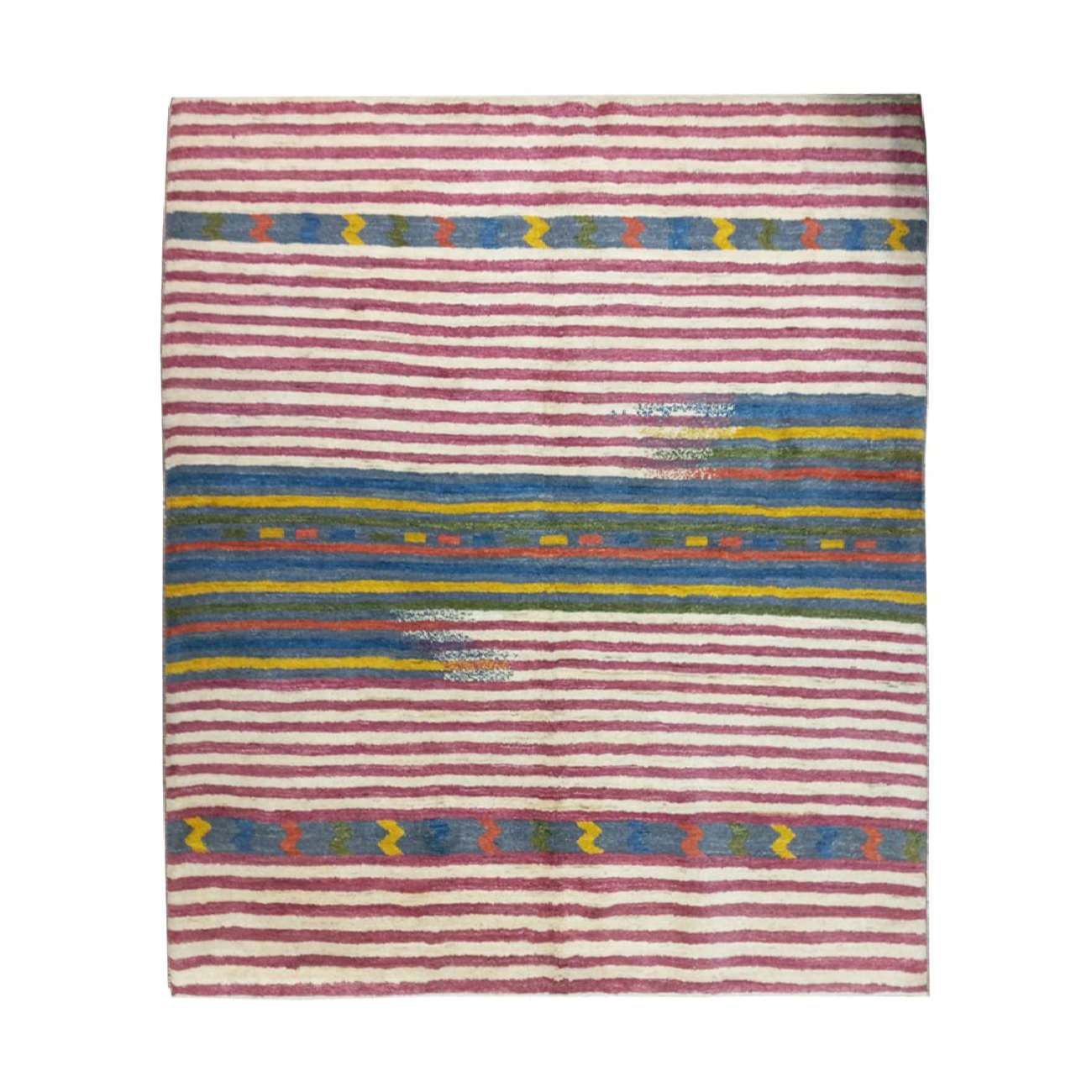 Main image of 正宗波斯加贝毯羊毛地毯 手工编织 条纹红色