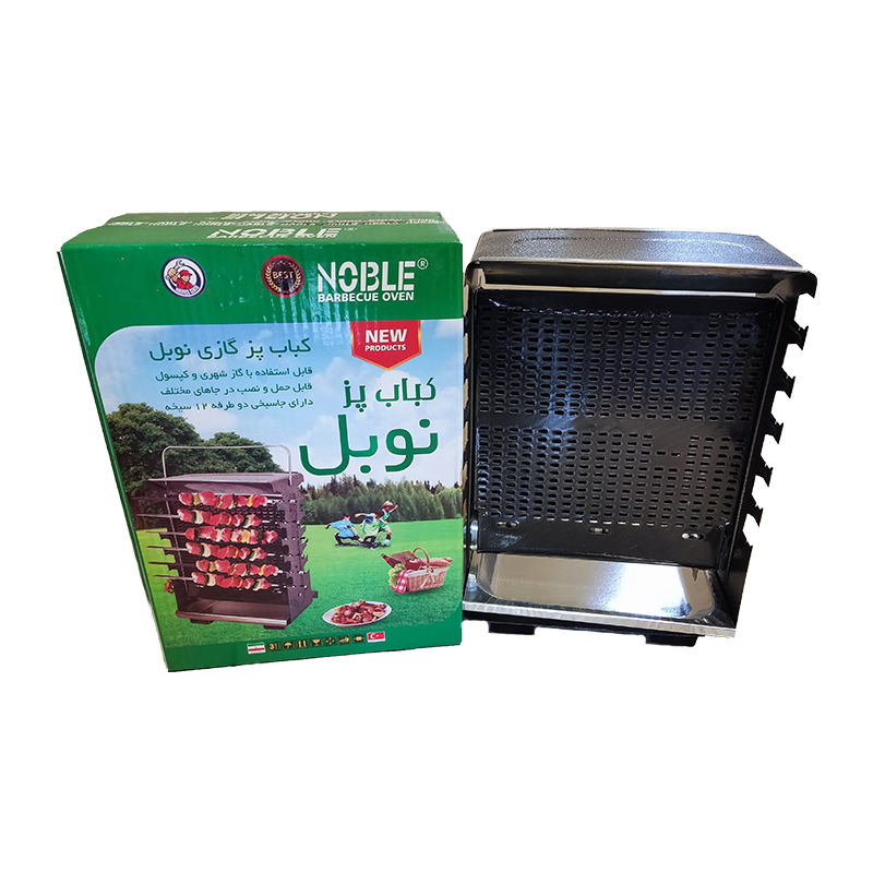 垂直燃气烤架 – 双面,带 12 串烤架