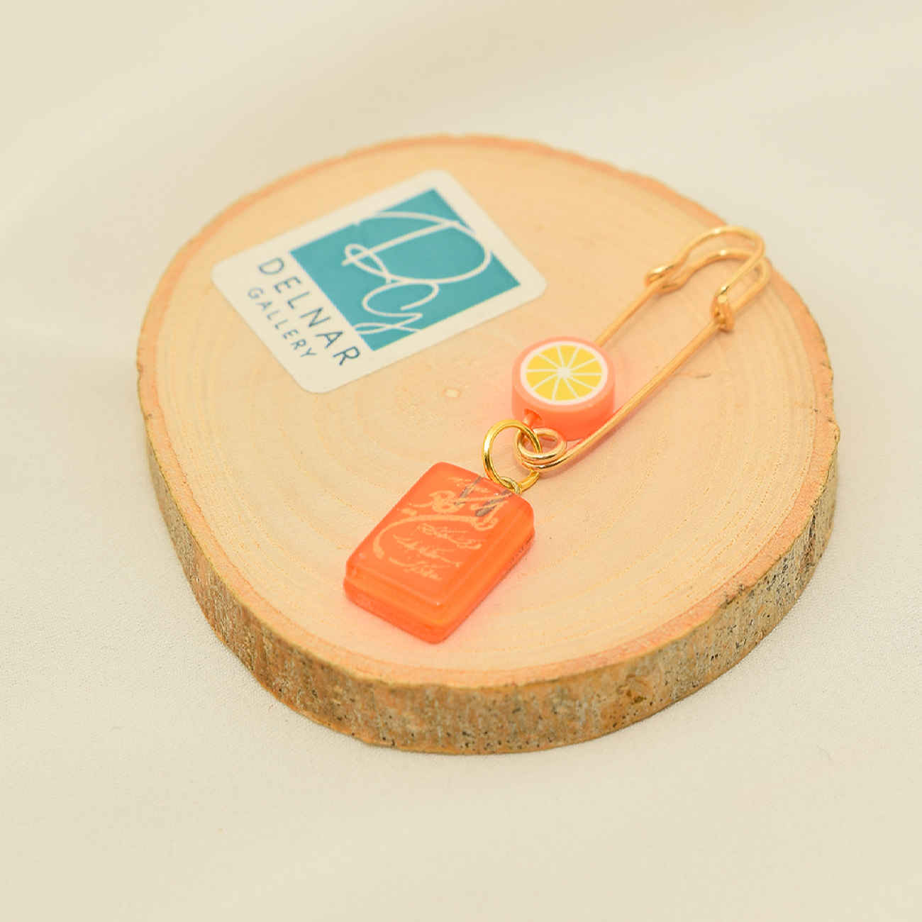 新生儿伊斯兰安全别针胸针 —— 幻彩橙色设计款