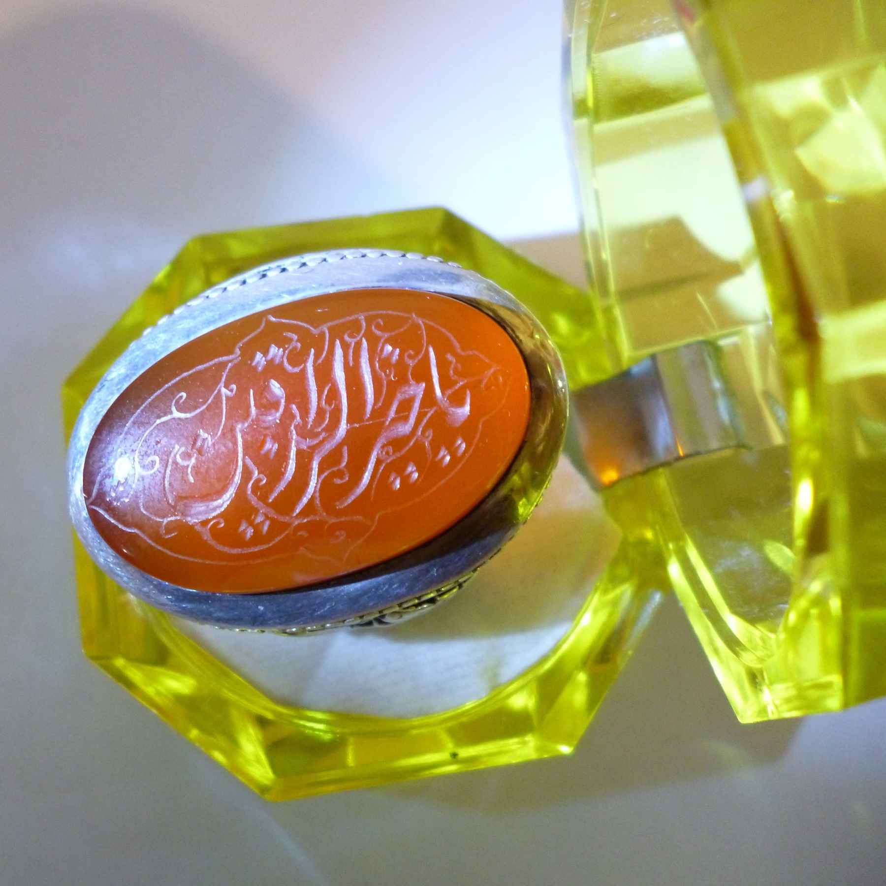 男士伊斯兰银质玛瑙戒指 —— 优雅款