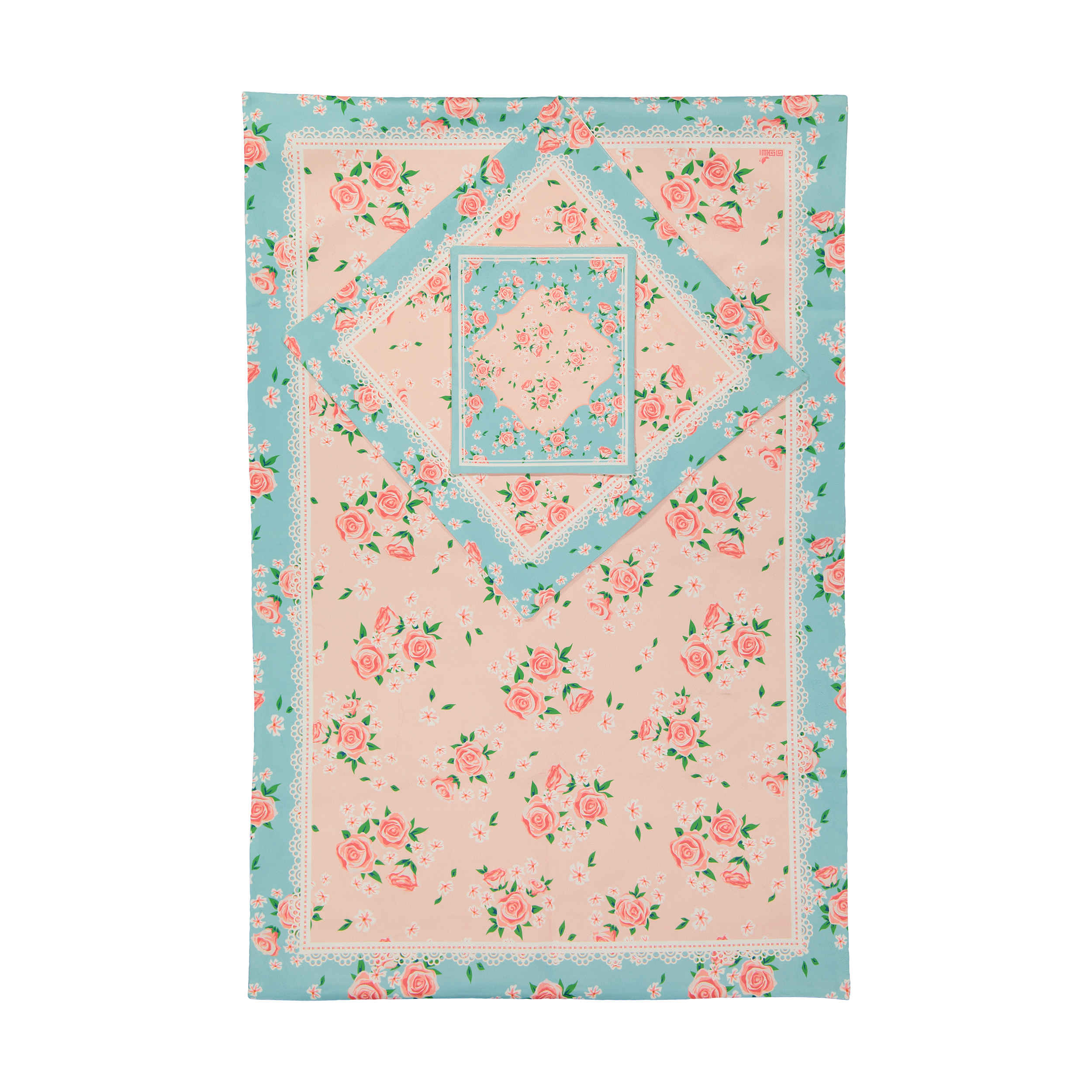 Main image of 伊斯兰纤薄祈祷垫 Janamaz —— 天鹅绒材质，花卉粉色款